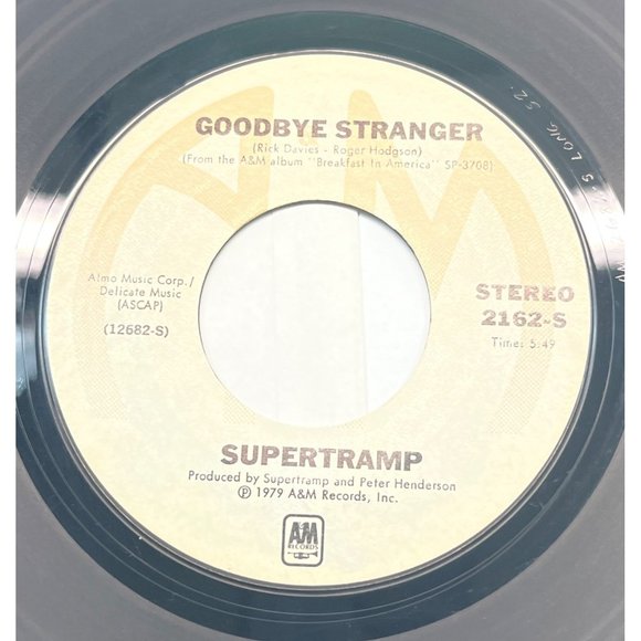 Supertramp Goodbye Stranger / Even in the Quietest Moments 45 Classic Rock A&M - Picture 1 of 4